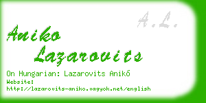 aniko lazarovits business card